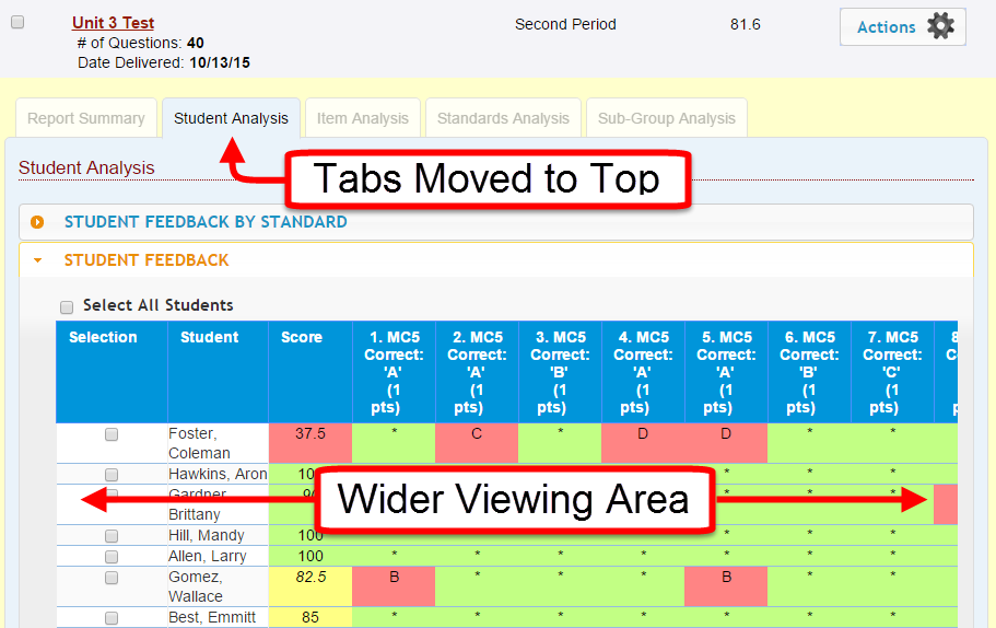 NEW FEATURES & UPGRADES:  Student Portal with Reports, Remediation, & Email-Your-Teacher; Wide-Screen Reports View; New Mac Plugin; Import from Word; Improved Home Screen; and more!