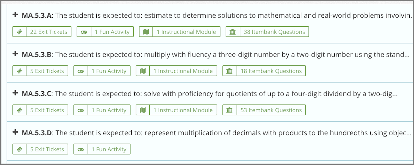 NEW FEATURES & UPGRADES: New “Curricula” tab to easily find games, exit tickets, lessons with built-in assessments, and items by standard, plus more!